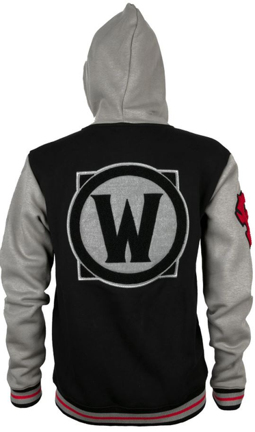 Толстовка JINX World of Warcraft Hoodie - Horde Varsity Black/Cool Grey/Red, L - изображение 2