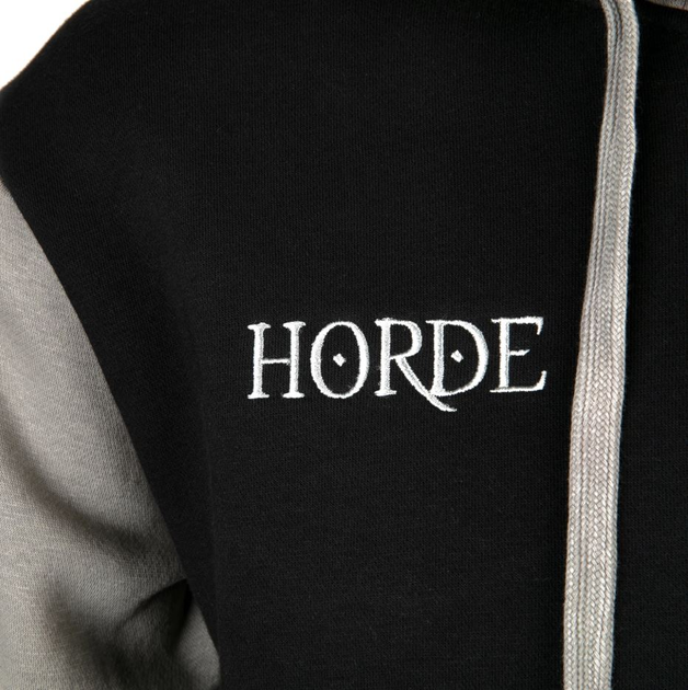Толстовка JINX World of Warcraft Hoodie - Horde Varsity Black/Cool Grey/Red, L - изображение 4