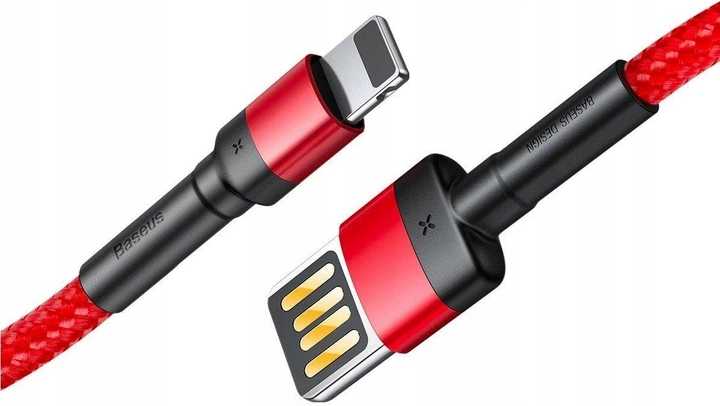 Кабель Baseus Cafule Cable USB for Lightning Special Edition 2.4 A 1 м Red (CALKLF-G09) - Фото 1 Кабель Baseus Cafule Cable USB for Lightning Special Edition 2.4 A 1 м Red (CALKLF-G09) - изображение 1