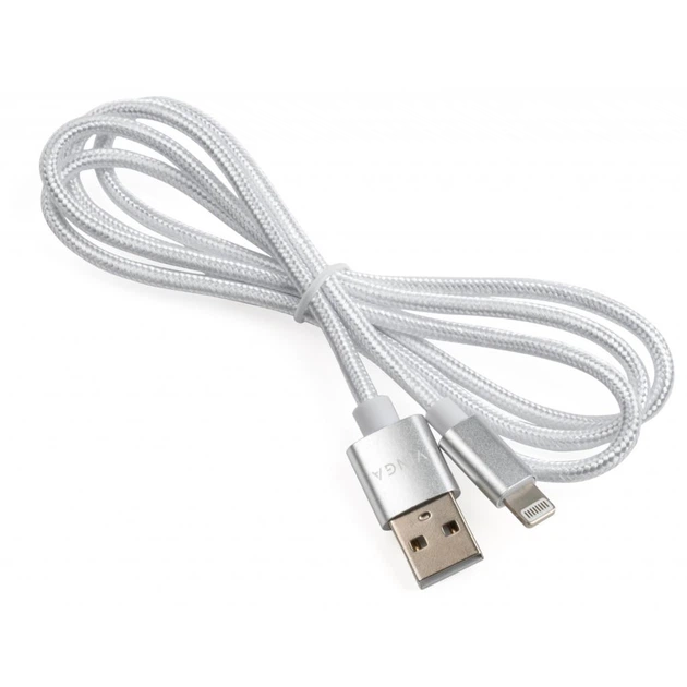 Дата кабель USB 2.0 AM to Lightning 1m nylon silver Vinga (VCPDCLNB1S) - Фото 3 Дата кабель USB 2.0 AM to Lightning 1m nylon silver Vinga (VCPDCLNB1S) - изображение 3