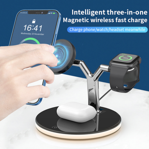 Зарядное устройство Bonola 3-in-1 Wireless Charging Station Dock Magnetic charging 25w White - Фото 2 Зарядное устройство Bonola 3-in-1 Wireless Charging Station Dock Magnetic charging 25w White - изображение 2