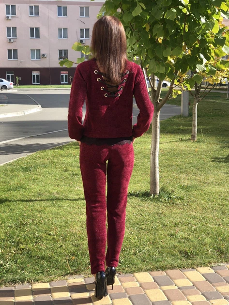 Женский костюм из шерсти Poliit 7151 бордо 38 - изображение 5