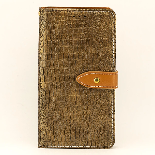 Чехол Croc для Iphone 5 / 5s / SE книжка кожа PU золотистый - изображение 2