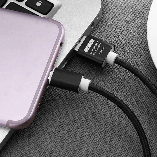 Кабель Lapu micro USB Андроид Шнур для Зарядки 1,5 метра нейлон Black - изображение 5