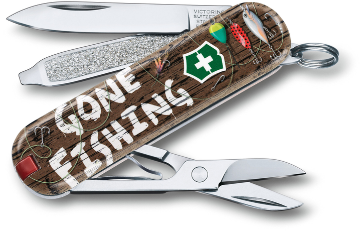 Складной нож Victorinox CLASSIC LE "Gone Fishing" 58мм/1сл/7функ/цветн/чехол /ножн Vx06223.L2005 - изображение 1