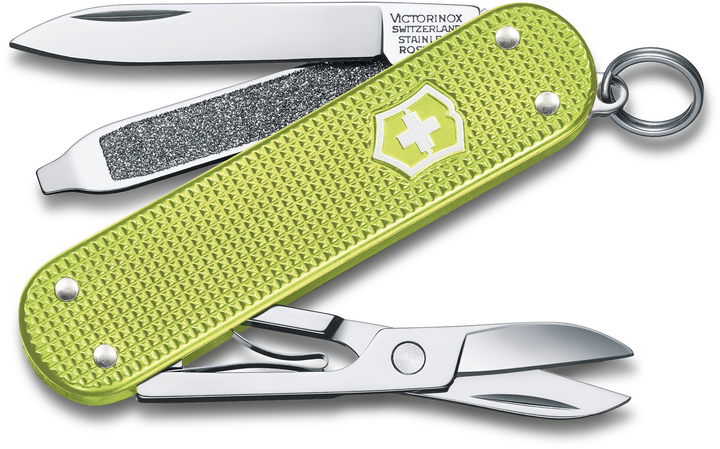 Складной нож Victorinox CLASSIC SD Alox Colors Lime Twist 58мм/1сл/5функ/рифл.зел /ножн Vx06221.241G - изображение 1