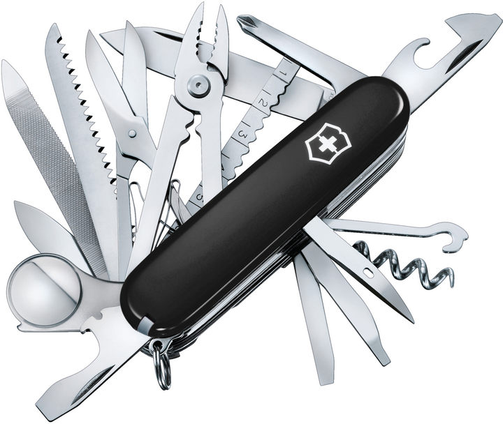 Складной нож Victorinox SWISSCHAMP 91мм/33функ/черн /штоп/ножн/плоск/пила/напил/лупа/стам/рыба Vx16795.3 - изображение 1