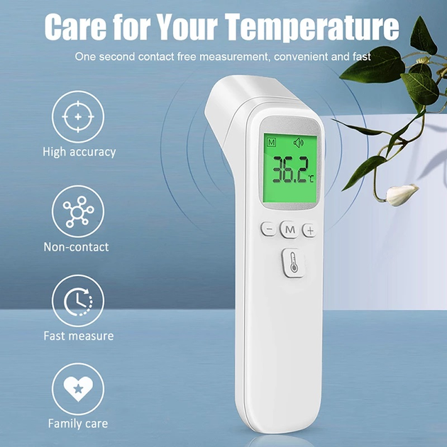 Безконтактний термометр Alextrasza (FTW01) Інфрачервоний термометр для тіла і побутових предметів Електронний градусник для дітей - зображення 2