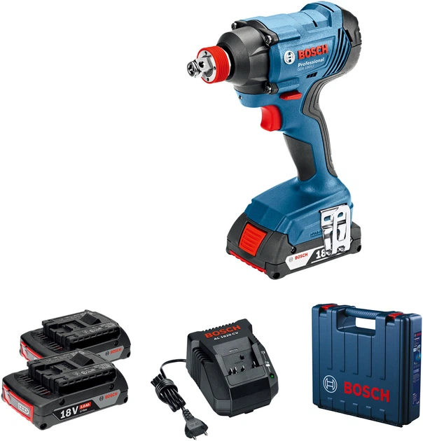 Akumulatorowy klucz udarowy Bosch Professional GDX 180-LI + 2 GBA 18 V 2.0 Ah + ładowarka (06019G5223) - obraz 3