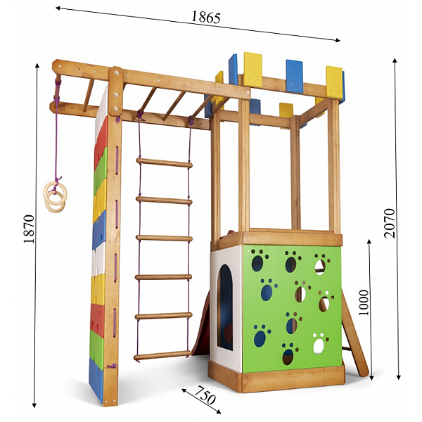 Детский спортивный игровой комплекс Baby Sport SB Babyland №27 Эко Разноцветный 186.5х75х210 см (Babyland-27) - изображение 5