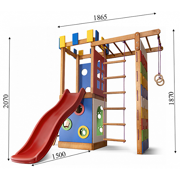 Детский спортивный игровой комплекс Baby Sport SB Babyland №16 Эко Разноцветный 230х75х210 см (Babyland-16) - изображение 5