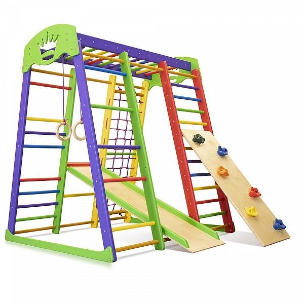 Детский спортивный игровой комплекс Baby Sport SB Акварелька Разноцветный 132х124х150 см (мини 1) - изображение 3