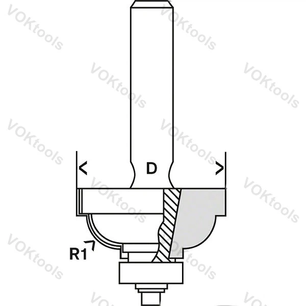 Профільна фреза для кромок d8 D28.5 h13.2 L54 R6.3 Standard for Wood Bosch Professional (2608628356) - зображення 3