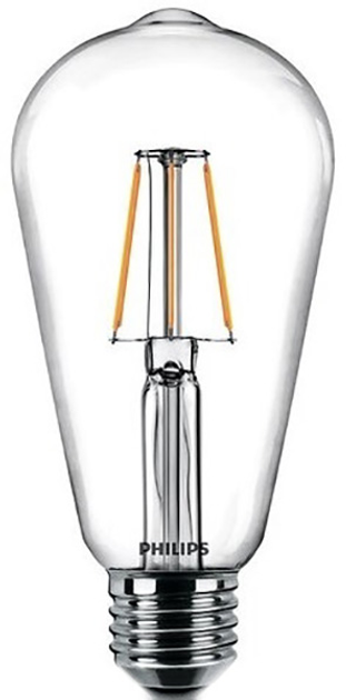 Светодиодная лампа Philips Filament LED Classic 4-40W ST64 E27 830 CL ...