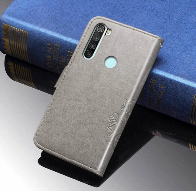 Чехол Clover для Samsung A21 2020 / A215F книжка с цветком Серый Без Бренда - Фото 2 Чехол Clover для Samsung A21 2020 / A215F книжка с цветком Серый Без Бренда - изображение 2