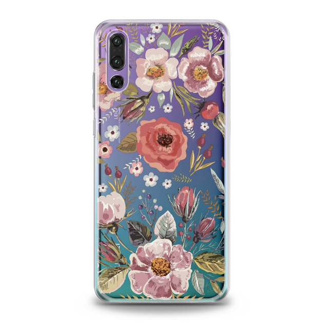 Чехол силиконовый для Huawei (Полевые цветы) Y6 (2018) хуавей ю ...