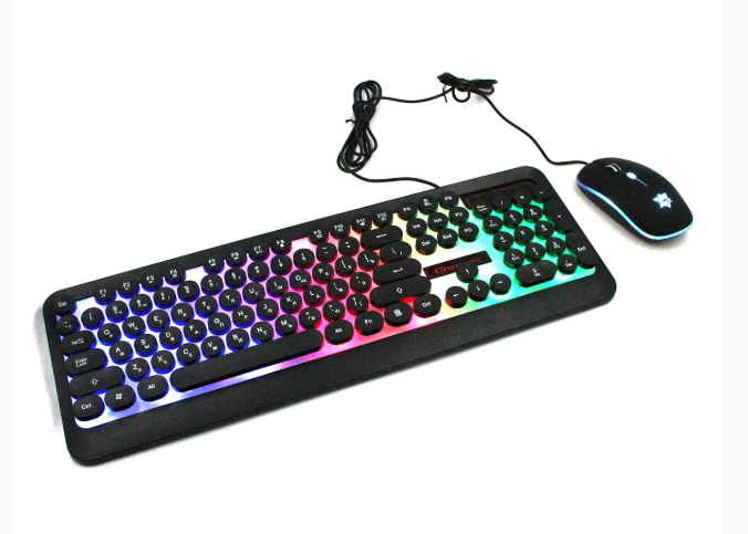 Комплект проводная Клавиатура и мышка LED GAMING KEYBOARD+Mouse HK3970 - изображение 4