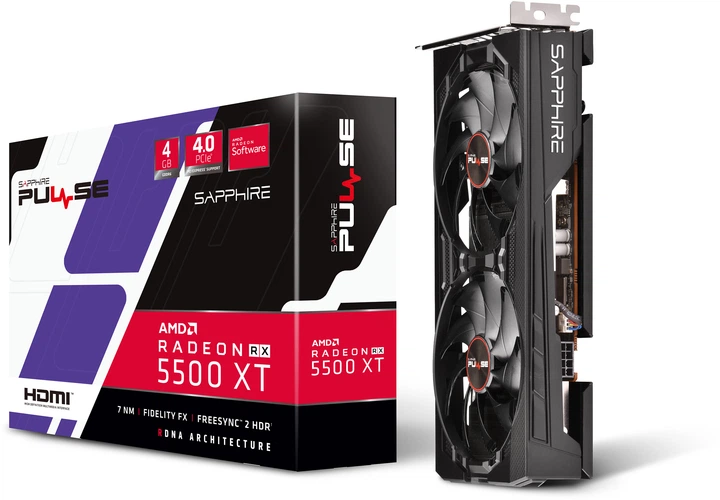 Видеокарта Sapphire PCI-Ex Radeon RX 5500 XT 4G Pulse 4GB GDDR6 (128bit) (1845/14000) (HDMI, 3 x DisplayPort) (11295-03-20G) - Фото 6 Видеокарта Sapphire PCI-Ex Radeon RX 5500 XT 4G Pulse 4GB GDDR6 (128bit) (1845/14000) (HDMI, 3 x DisplayPort) (11295-03-20G) - изображение 6