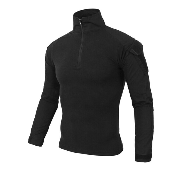 Тактическая рубашка Lesko A655 Black 3XL (40 р.) кофта с длинным рукавом камуфляжная армейская (SKU_4256-12562) - изображение 2