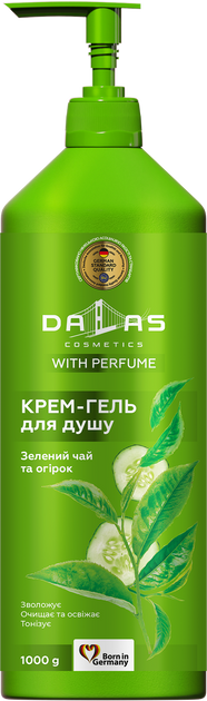 Акція на Крем-гель для душу Dalas Зелений чай і огірок 1000 мл від Rozetka