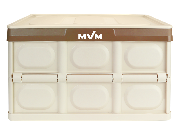 Ящик для хранения MVM FB-1 30L BEIGE раскладной с крышкой бежевый из полипропилена - изображение 2