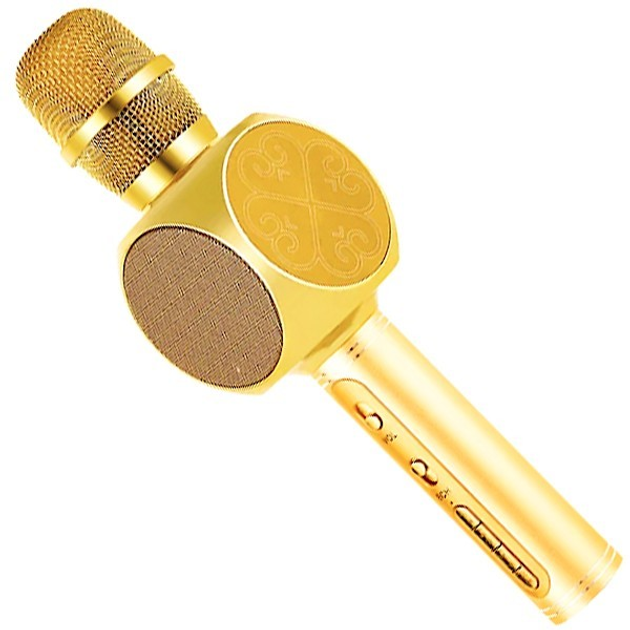 Микрофон караоке SU-YOSD YS-63 2 в 1 Золотой - беспроводной Bluetooth микрофон - портативная колонка со слотом USB + TF card - изображение 2