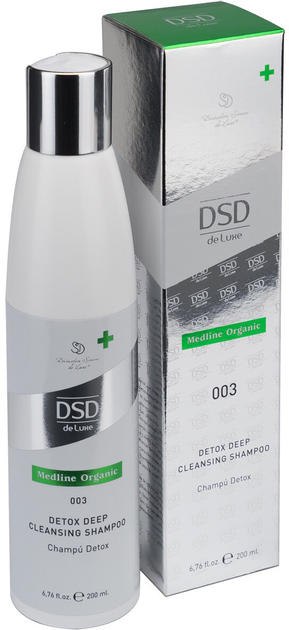 Акція на Детокс-шампунь DSD de Luxe 003 Medline Organic Detox Deep Cleansing Shampoo для глибокого очищення волосся та шкіри голови 200 мл від Rozetka