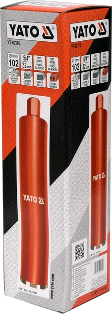 Свердло корончасте алмазне Yato YT-60376 102 x 430 мм — М32 (5906083048098) - зображення 3