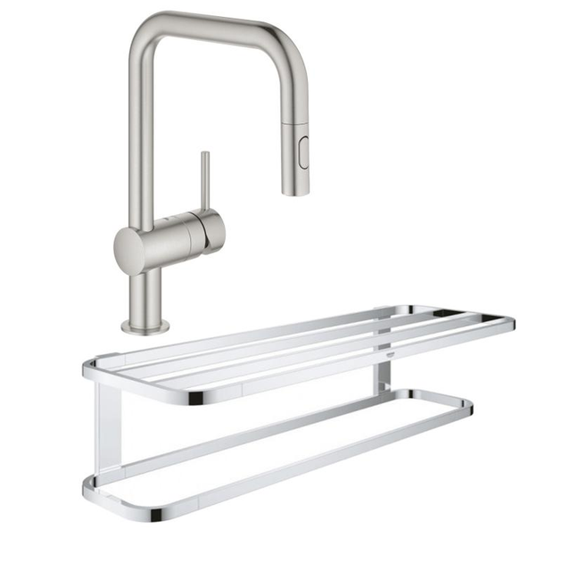 Набор Grohe смеситель для кухни с выдвижным изливом Minta 32322DC2 ...
