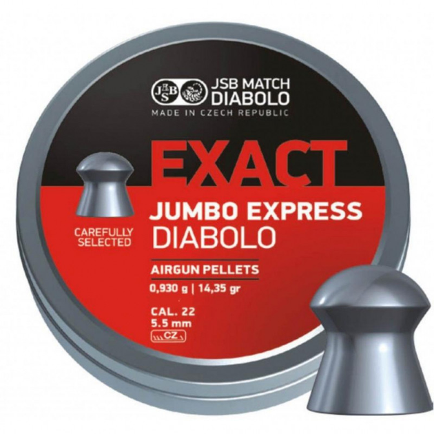 Пули пневматические (для воздушки) 5,5мм 0,93г (500шт) JSB Diabolo Exact Jumbo Express. 14530525 - изображение 1