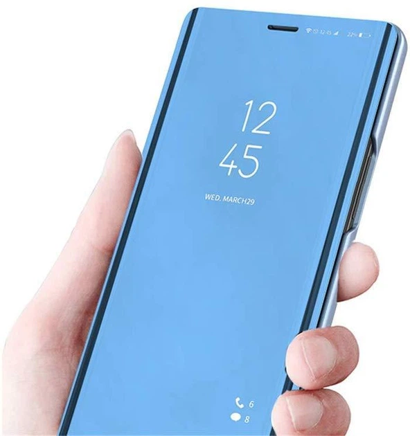 Чехол Mirror для Xiaomi Redmi 8 книжка зеркальная Clear View Blue - Фото 6 Чехол Mirror для Xiaomi Redmi 8 книжка зеркальная Clear View Blue - изображение 6