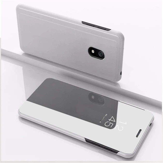 Чехол Mirror для Xiaomi Redmi 8A книжка зеркальная Clear View Silver - Фото 1 Чехол Mirror для Xiaomi Redmi 8A книжка зеркальная Clear View Silver - изображение 1