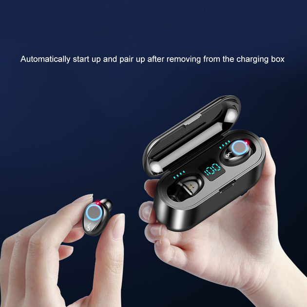 Беспроводные сенсорные наушники гарнитура в кейсе с павербанком с ...