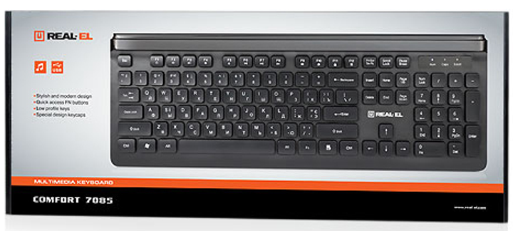 Клавиатура проводная Real-El 7085 Comfort USB (EL123100032) - изображение 4
