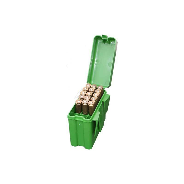 Коробка MTM на 20 патронов кал. 222 Rem - 222 Mag. Цвет - зеленый. 17730625 - изображение 1