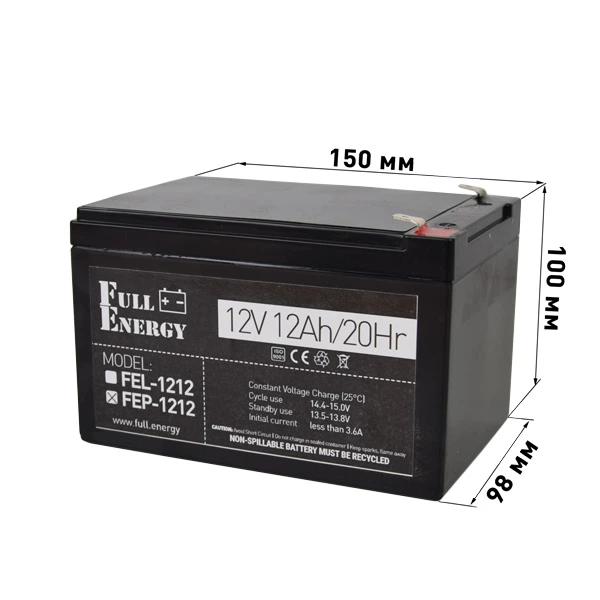 Акумулятор 12В 12 А·год для ДБЖ Full Energy FEP-1212 (103106) - Фото 2 Акумулятор 12В 12 А·год для ДБЖ Full Energy FEP-1212 (103106) - изображение 2