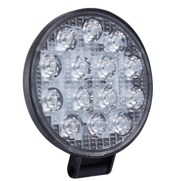 LED фара 42W круглая. 12-24V 6000K 14 диодов. (8.5*8.5*1.5см) Светодиодная лэд фара круглая - изображение 3