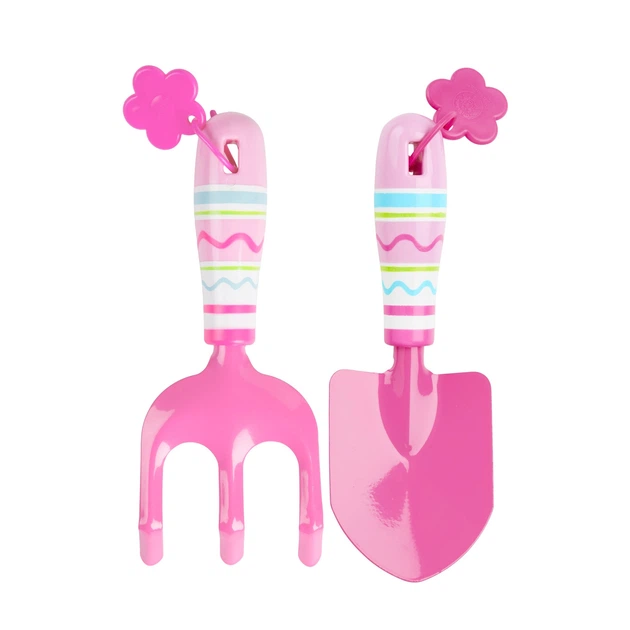 Металевий набір лопатка і граблі Pretty Petals Cultivator & Trowel Set Квіточки Melіssa & Doug MD6282 - зображення 2