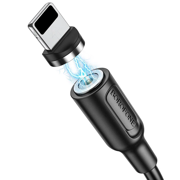 Кабель магнітний Borofone BX41 USB - Lightning 1 м Black (BX41LB) - Фото 5 Кабель магнітний Borofone BX41 USB - Lightning 1 м Black (BX41LB) - изображение 5