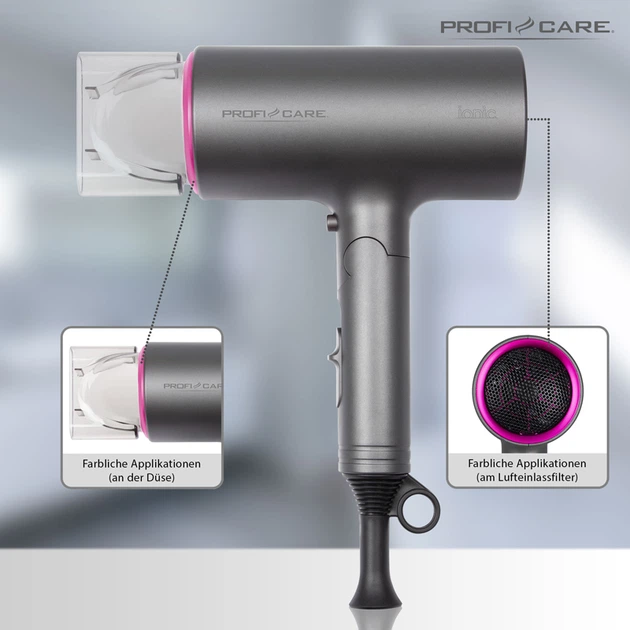 Фен Profi Care PC-HTD 3073 Pink (зі складною ручкою) - зображення 6