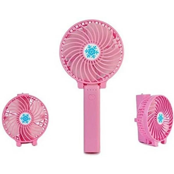 Портативний ручний вентилятор Memos handy mini fan рожевий зі складною ручкою - зображення 2