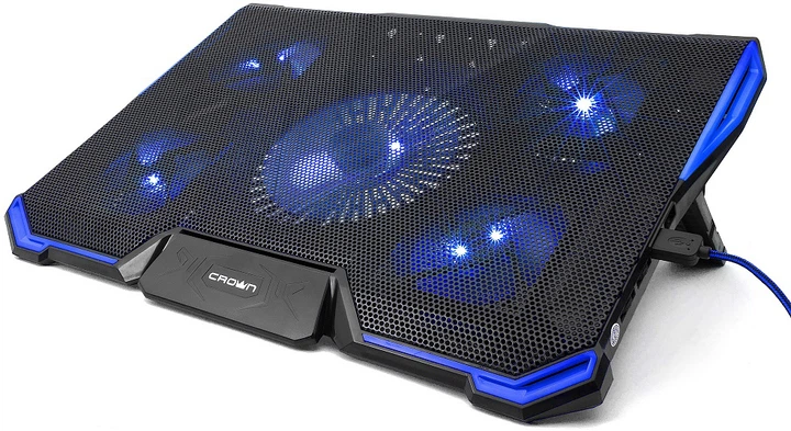 Охлаждающая подставка для ноутбука Crown CMLS-K331 Black/Blue - Фото 2 Охлаждающая подставка для ноутбука Crown CMLS-K331 Black/Blue - изображение 2