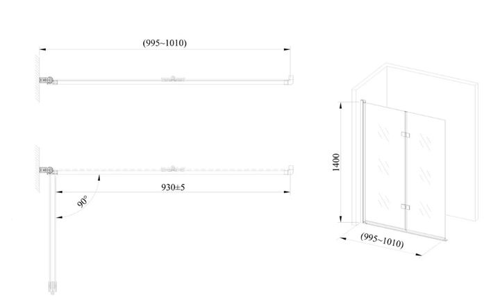 Скляна шторка для ванни AVKO Glass RDW02-J2 100x140 Silver - зображення 5