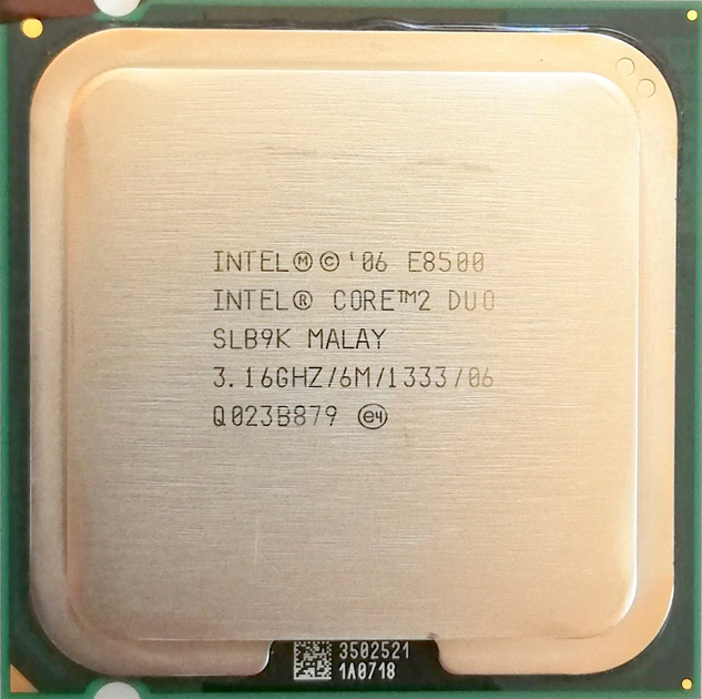 Процессор Intel Core 2 Duo E8500 E0 SLB9K 3.16 GHz 6 MB Cache 1333 MHz ...