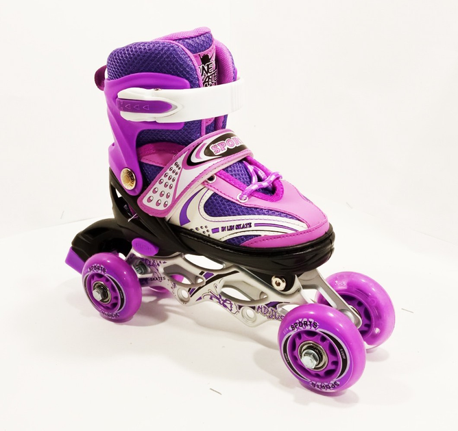 Детские ролики для начинающих квады Happy размер 34-37 фиолетовый цвет ...