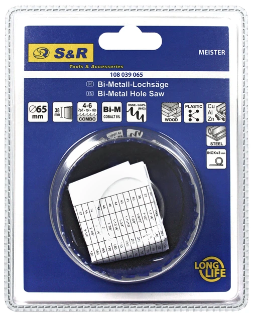 Кольцевая пилка S&R Meister HSS-Co8% 65 мм (108039065) - изображение 4
