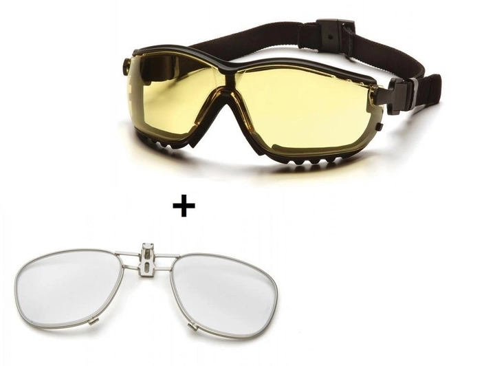 Баллистические очки с диоптрической вставкой Pyramex V2G желтые - изображение 1