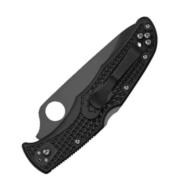 Ніж складний Spyderco Endura 4 Black Blade, напівсерейтор (C10PSBBK) - изображение 1