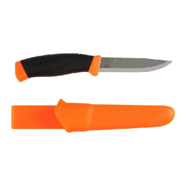 Ніж Morakniv Companion F Orange нержавіюча сталь прогумована рукоятка з помаранчевими накладками - зображення 1