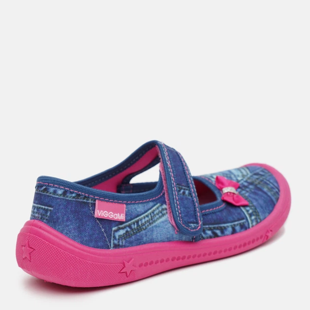 Детские текстильные тапочки для девочки Vi-GGa-Mi Justyna Jeans 26 Деним/Амарант (5903427402011) - изображение 4